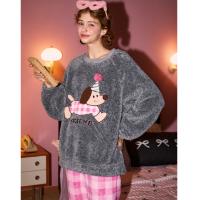 【轰轰小狗】睡衣女秋冬加绒加厚保暖舒适可外穿女士家居服套装