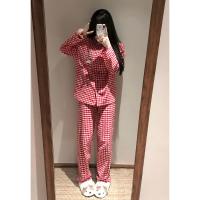【双面磨毛梭织】本命年睡衣女秋冬100%纯棉红色家居服套装