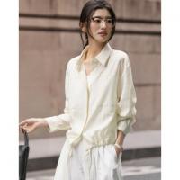 德玛纳【知识分子】春季气质翻领落肩衬衫设计感抽绳小个子衬衣女装上衣G541121246712