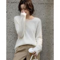 德玛纳【100山羊绒】冬季云柔暖护连肩拉毛宽松显瘦羊绒衫女高级感G541420347301