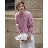 mt【花式豆豆纱】秋季韩风圆领线衫慵懒风软糯含绵羊毛针织衫女上衣M540320348719