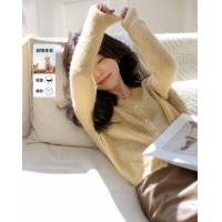 mt【半透视造型】秋季温柔多巴胺名媛线衫舒适高弹遮肉针织衫女上衣M540120730104